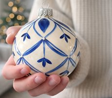 klassiske hvide julekugler sæt med 6 stk